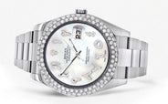 Womens Rolex Datejust II Watch | 41 MM | Mother of Pearl Arabic Numeral Dial | Two Row | Oyster Band