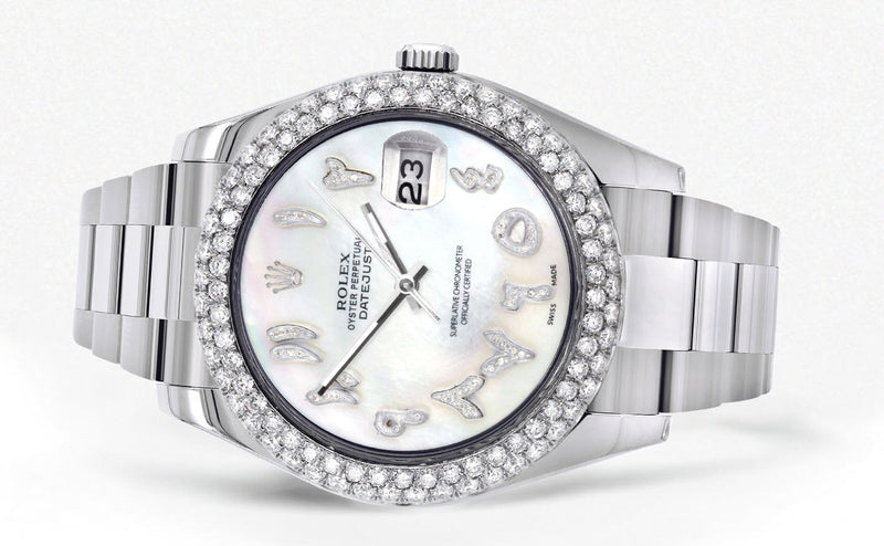 Womens Rolex Datejust II Watch | 41 MM | Mother of Pearl Arabic Numeral Dial | Two Row | Oyster Band