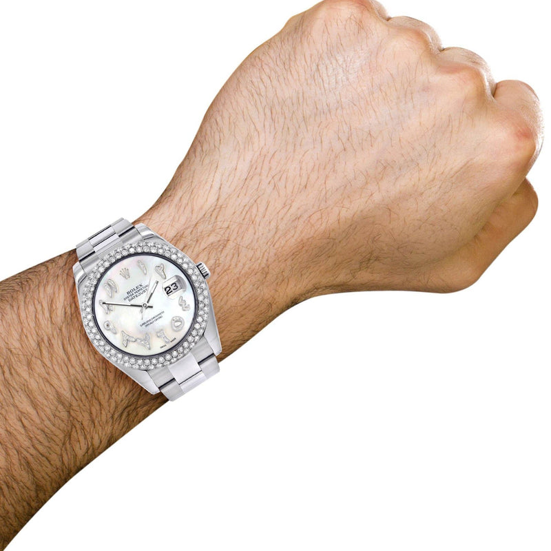 Rolex Datejust II Watch | 41 MM | Mother of Pearl Arabic Numeral Dial | Two Row | Oyster Band