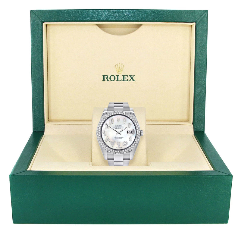 Rolex Datejust II Watch | 41 MM | Mother of Pearl Arabic Numeral Dial | Two Row | Oyster Band