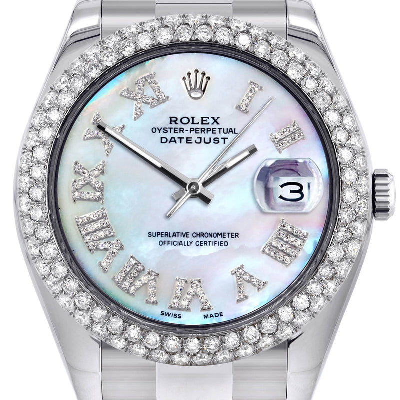 Rolex Datejust II Watch | 41 MM | Mother of Pearl Roman Numeral Dial | Two Row | Oyster Band