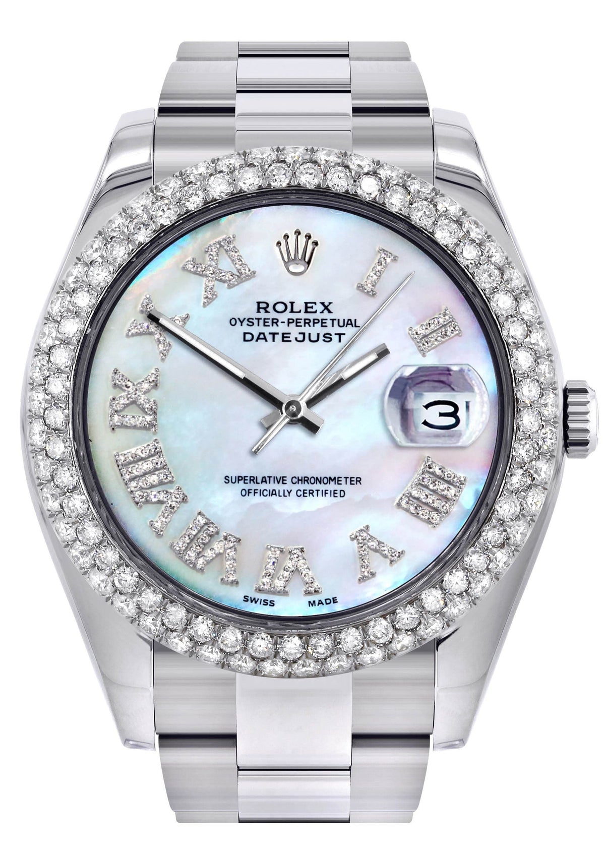 Rolex Datejust II Watch | 41 MM | Mother of Pearl Roman Numeral Dial | Two Row | Oyster Band