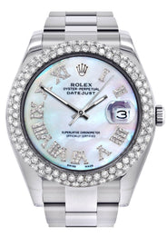 Rolex Datejust II Watch | 41 MM | Mother of Pearl Roman Numeral Dial | Two Row | Oyster Band