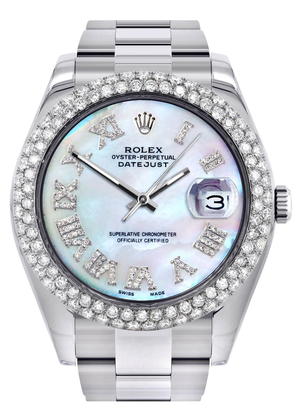 Rolex Datejust II Watch | 41 MM | Mother of Pearl Roman Numeral Dial | Two Row | Oyster Band