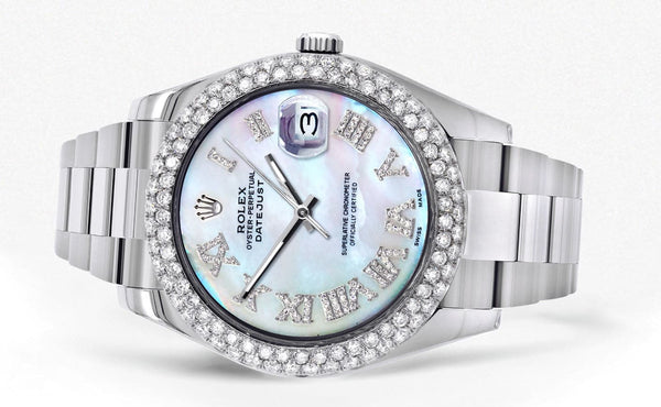 Rolex Datejust II Watch | 41 MM | Mother of Pearl Roman Numeral Dial | Two Row | Oyster Band