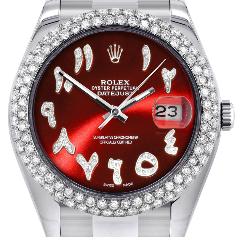 Rolex Datejust II Watch | 41 MM | Red Arabic Numeral Dial | Two Row | Oyster Band