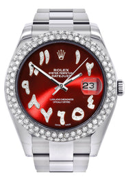 Rolex Datejust II Watch | 41 MM | Red Arabic Numeral Dial | Two Row | Oyster Band