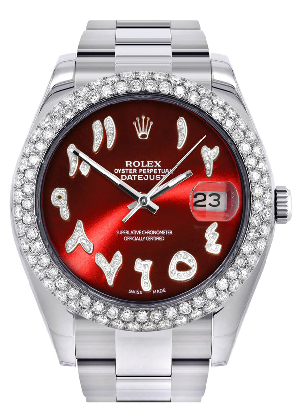 Rolex Datejust II Watch | 41 MM | Red Arabic Numeral Dial | Two Row | Oyster Band