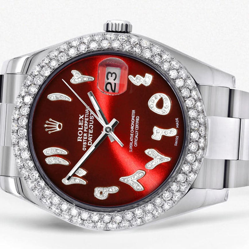 Rolex Datejust II Watch | 41 MM | Red Arabic Numeral Dial | Two Row | Oyster Band
