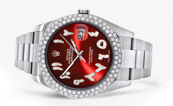 Rolex Datejust II Watch | 41 MM | Red Arabic Numeral Dial | Two Row | Oyster Band