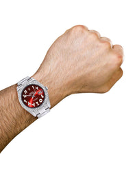 Rolex Datejust II Watch | 41 MM | Red Arabic Numeral Dial | Two Row | Oyster Band