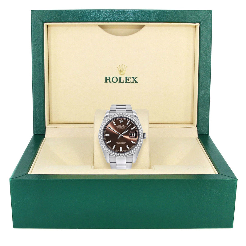 Womens Rolex Datejust II Watch | 41 MM | Brown Dial | Two Row | Oyster Band