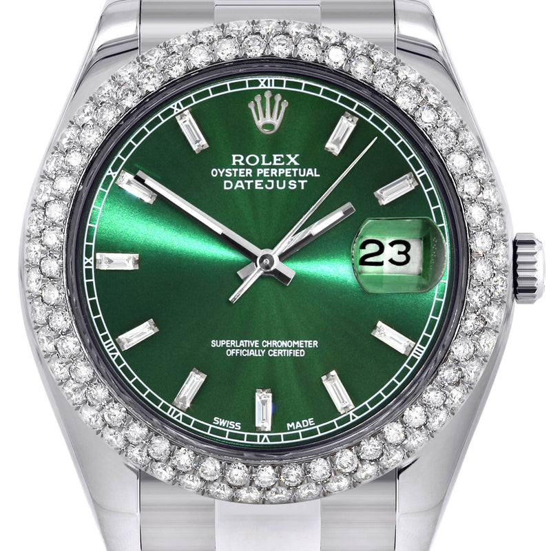 Rolex Datejust II Watch | 41 MM | Green Dial | Two Row | Oyster Band