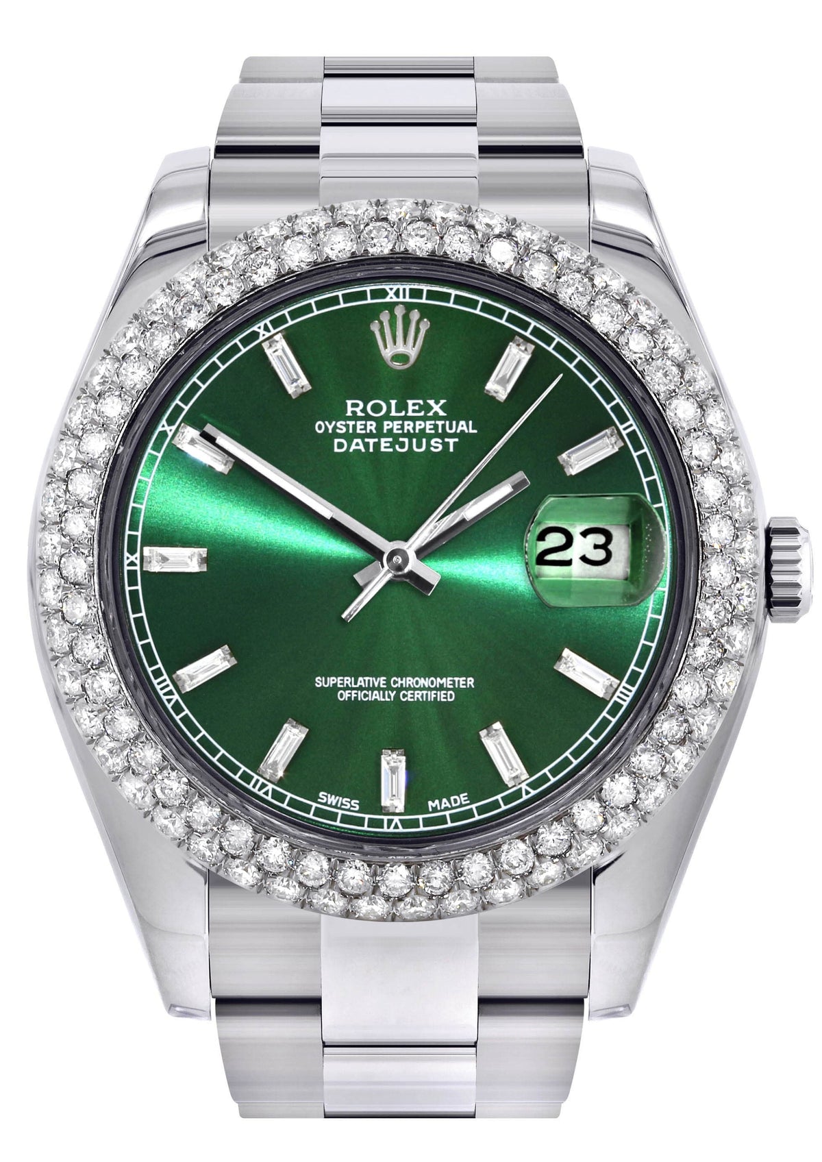 Rolex Datejust II Watch | 41 MM | Green Dial | Two Row | Oyster Band