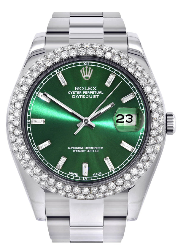 Rolex Datejust II Watch | 41 MM | Green Dial | Two Row | Oyster Band