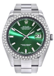 Womens Rolex Datejust II Watch | 41 MM | Green Dial | Two Row | Oyster Band