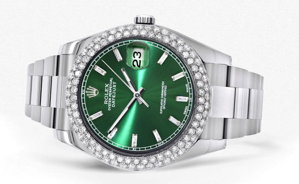 Rolex Datejust II Watch | 41 MM | Green Dial | Two Row | Oyster Band