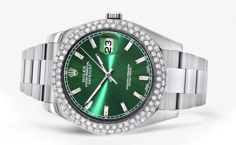 Rolex Datejust II Watch | 41 MM | Green Dial | Two Row | Oyster Band