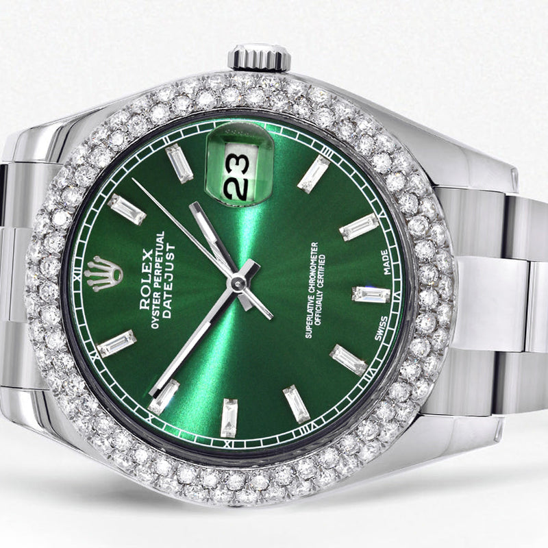 Womens Rolex Datejust II Watch | 41 MM | Green Dial | Two Row | Oyster Band