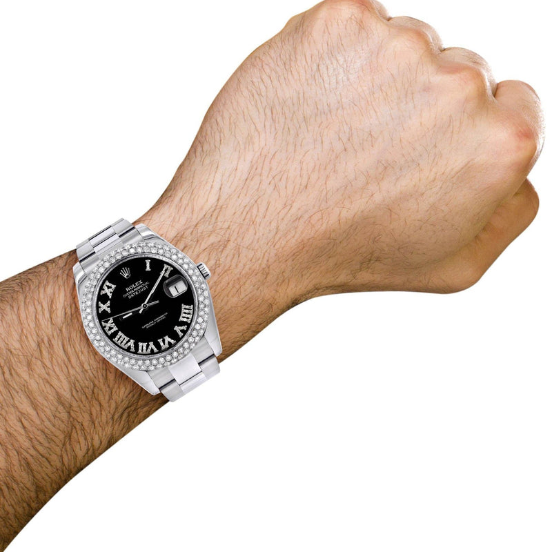 Rolex Datejust II Watch | 41 MM | Black Roman Numeral Dial | Two Row | Oyster Band