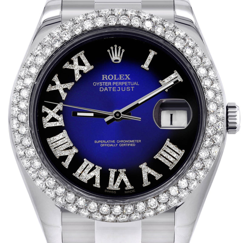 Rolex Datejust II Watch | 41 MM | Blue Black Roman Numeral Dial | Two Row | Oyster Band