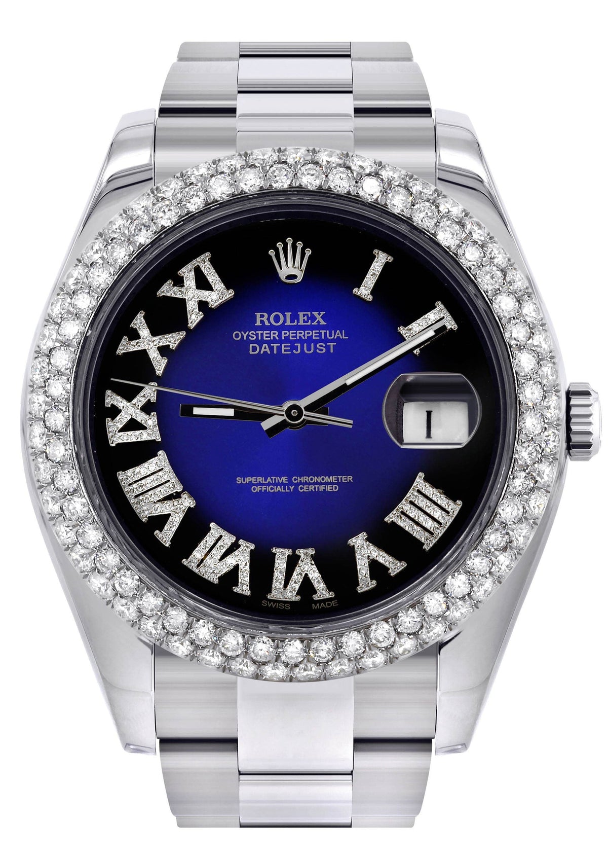 Rolex Datejust II Watch | 41 MM | Blue Black Roman Numeral Dial | Two Row | Oyster Band