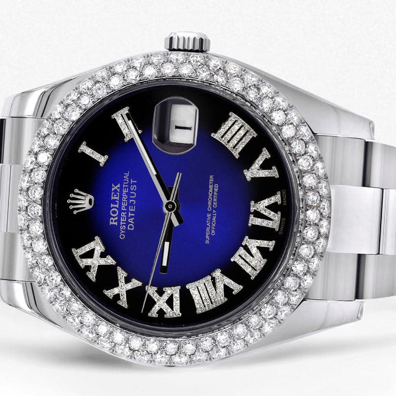 Rolex Datejust II Watch | 41 MM | Blue Black Roman Numeral Dial | Two Row | Oyster Band