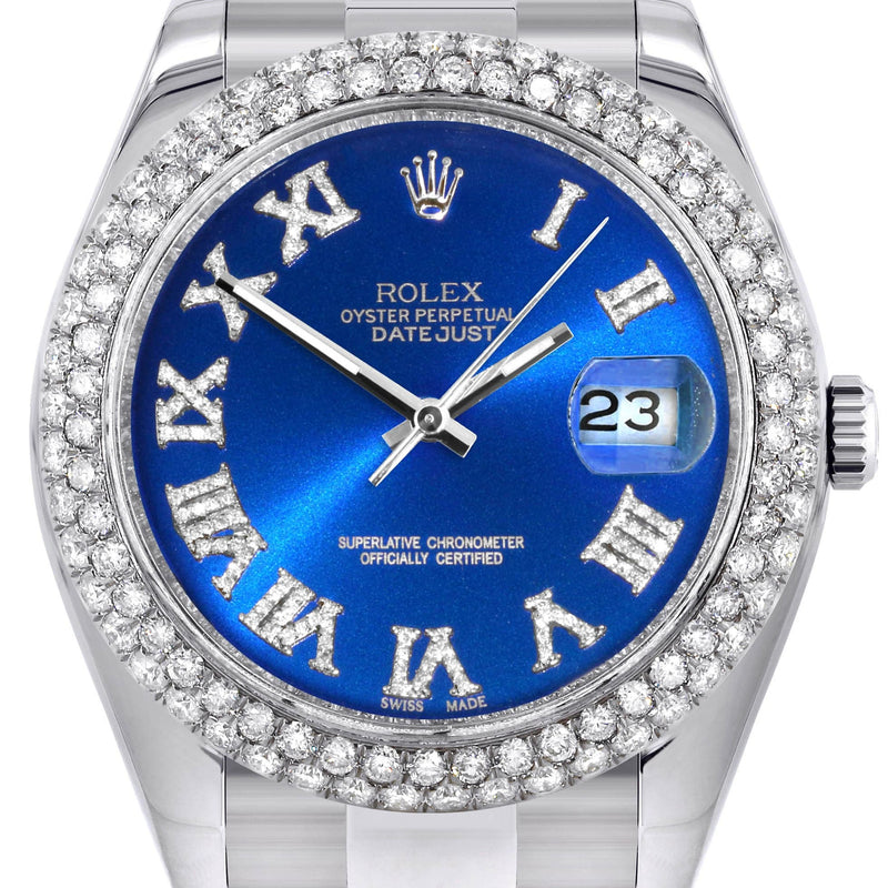 Rolex Datejust II Watch | 41 MM | Blue Roman Numeral Dial | Two Row | Oyster Band