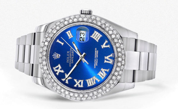 Rolex Datejust II Watch | 41 MM | Blue Roman Numeral Dial | Two Row | Oyster Band