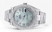 Rolex Datejust II Watch | 41 MM | Turquoise Roman Numeral Dial | Two Row | Oyster Band