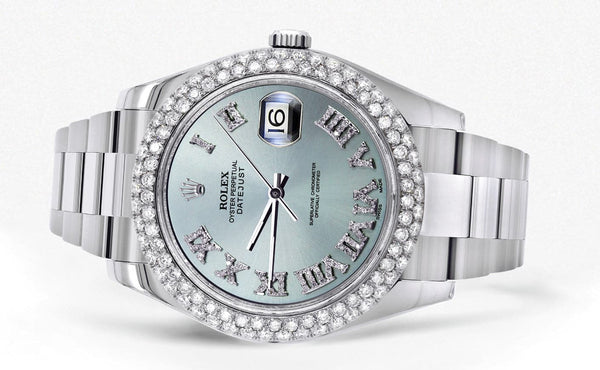 Rolex Datejust II Watch | 41 MM | Turquoise Roman Numeral Dial | Two Row | Oyster Band