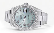 Womens Rolex Datejust II Watch | 41 MM | Turquoise Roman Numeral Dial | Two Row | Oyster Band