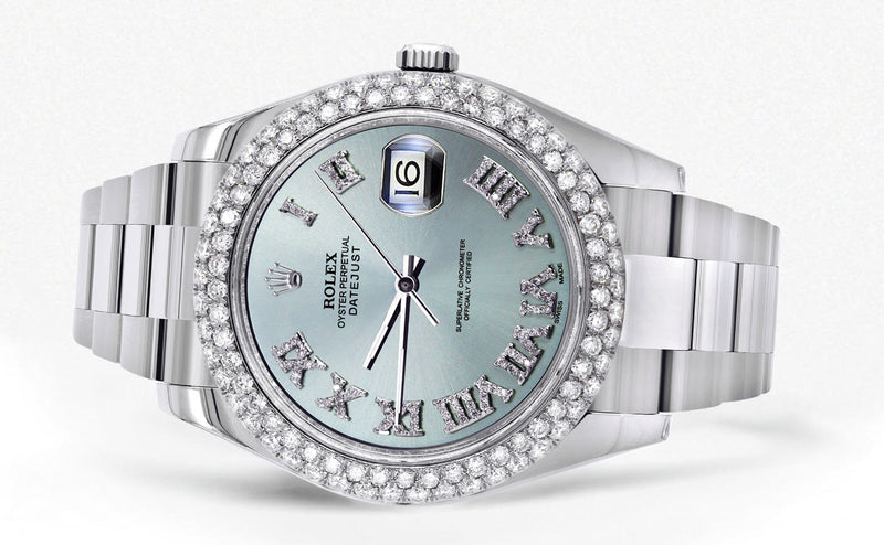 Womens Rolex Datejust II Watch | 41 MM | Turquoise Roman Numeral Dial | Two Row | Oyster Band