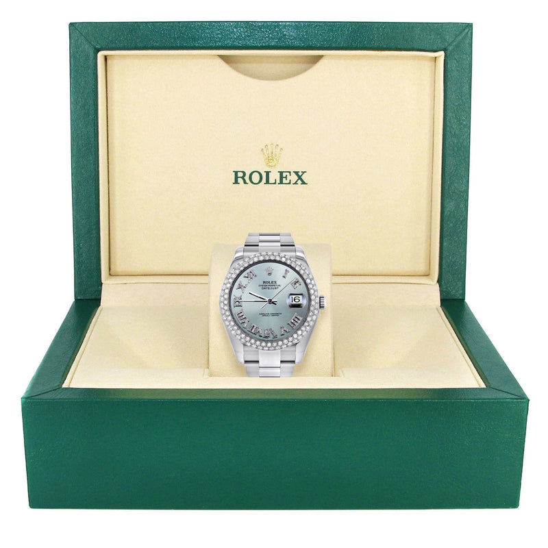 Rolex Datejust II Watch | 41 MM | Turquoise Roman Numeral Dial | Two Row | Oyster Band