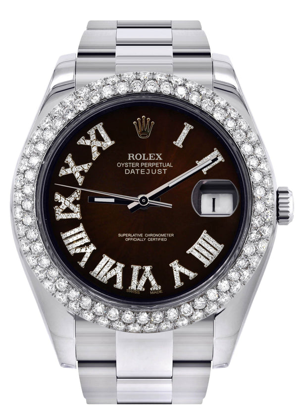 Rolex Datejust II Watch | 41 MM | Brown Black Roman Numeral Dial | Two Row | Oyster Band