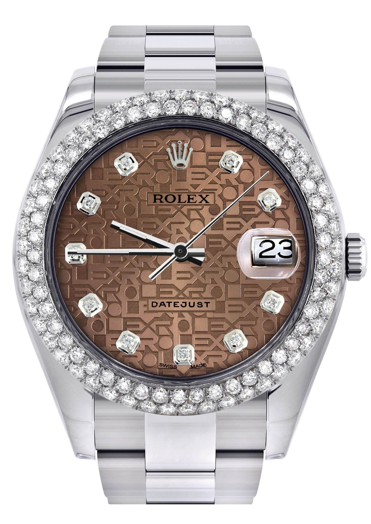 Womens Rolex Datejust II Watch | 41 MM | Brown Texture Dial | Two Row | Oyster Band