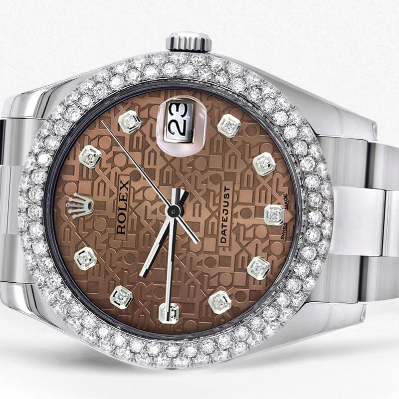 Womens Rolex Datejust II Watch | 41 MM | Brown Texture Dial | Two Row | Oyster Band