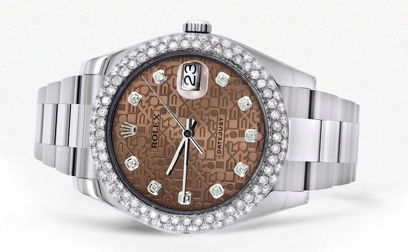 Womens Rolex Datejust II Watch | 41 MM | Brown Texture Dial | Two Row | Oyster Band