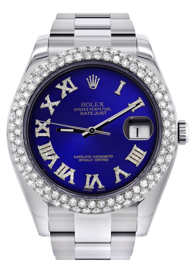 Rolex Datejust II Watch | 41 MM | Royal Blue Roman Numeral Dial | Two Row | Oyster Band