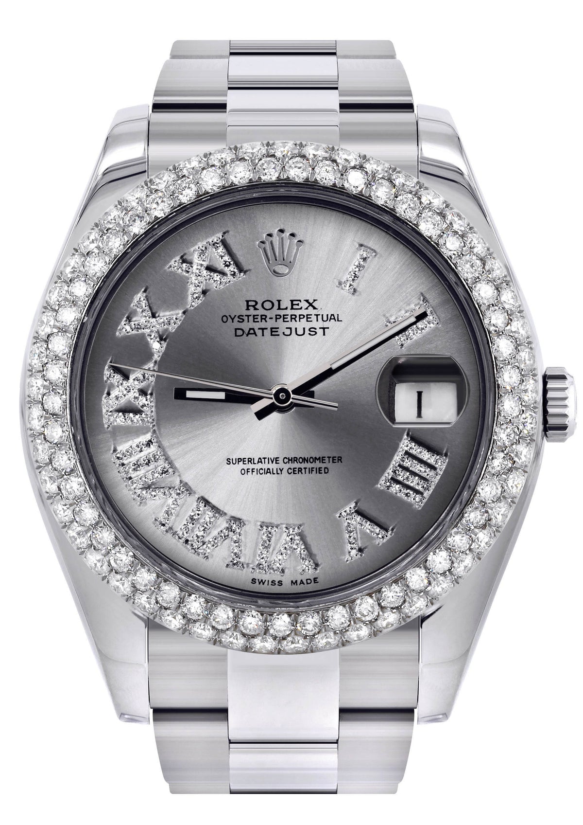 Rolex Datejust II Watch | 41 MM | Silver Roman Numeral Dial | Two Row | Oyster Band