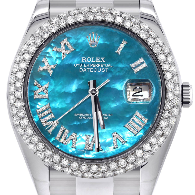 Rolex Datejust II Watch | 41 MM | Aquamarine Mother of Pearl Dial | Two Row | Oyster Band