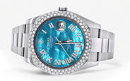 Womens Rolex Datejust II Watch | 41 MM | Aquamarine Mother of Pearl Dial | Two Row | Oyster Band