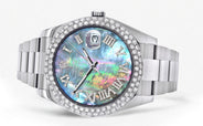 Womens Rolex Datejust II Watch | 41 MM | Dark Mother of Pearl Dial | Two Row | Oyster Band