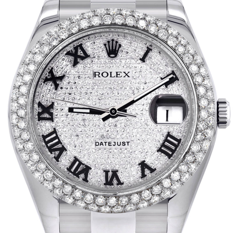 Womens Rolex Datejust II Watch | 41 MM | Diamond Roman Numeral Dial | Two Row | Oyster Band