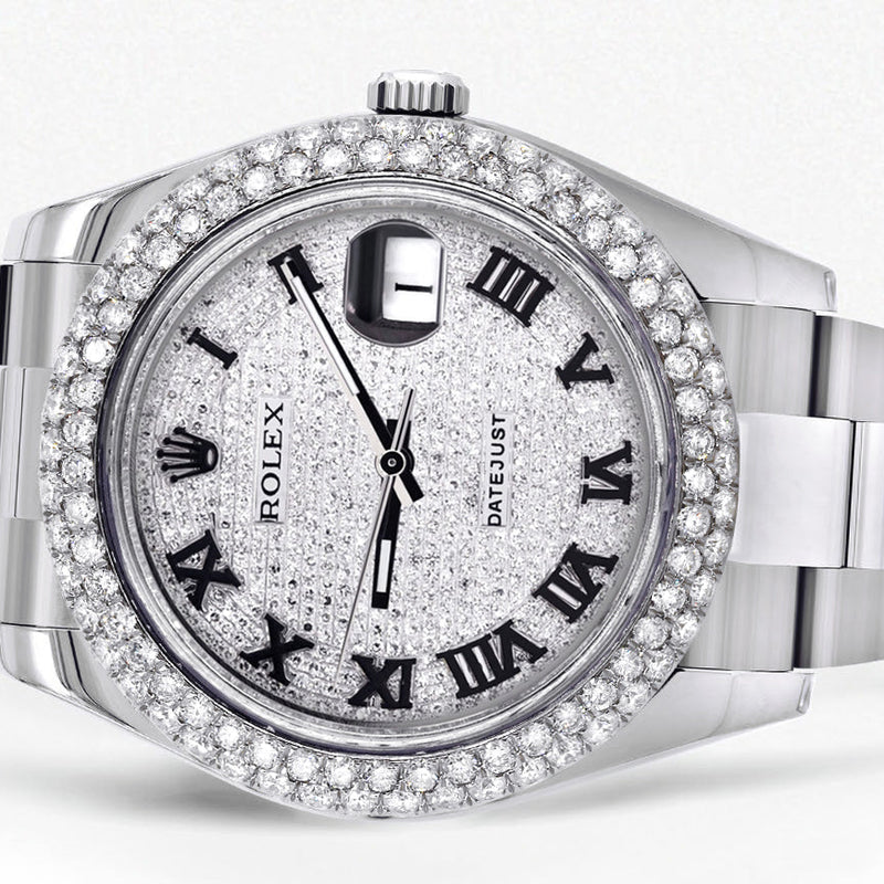 Womens Rolex Datejust II Watch | 41 MM | Diamond Roman Numeral Dial | Two Row | Oyster Band
