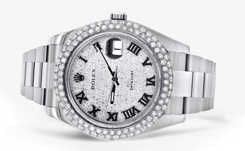 Womens Rolex Datejust II Watch | 41 MM | Diamond Roman Numeral Dial | Two Row | Oyster Band