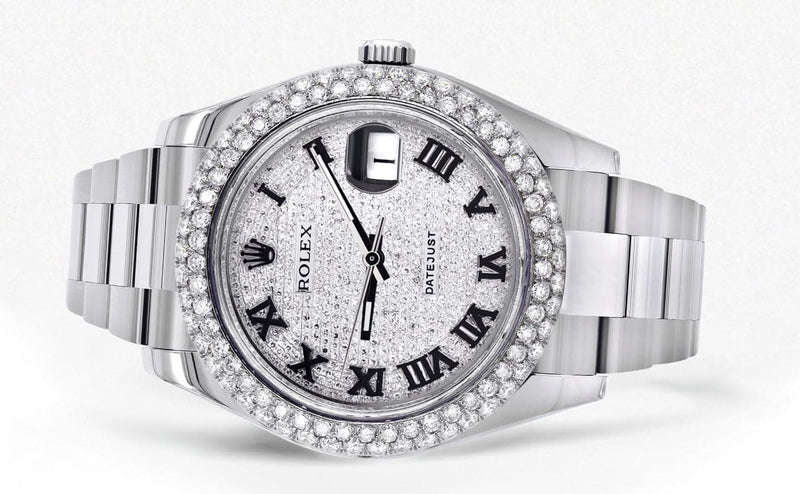 Rolex Datejust II Watch | 41 MM | Diamond Roman Numeral Dial | Two Row | Oyster Band