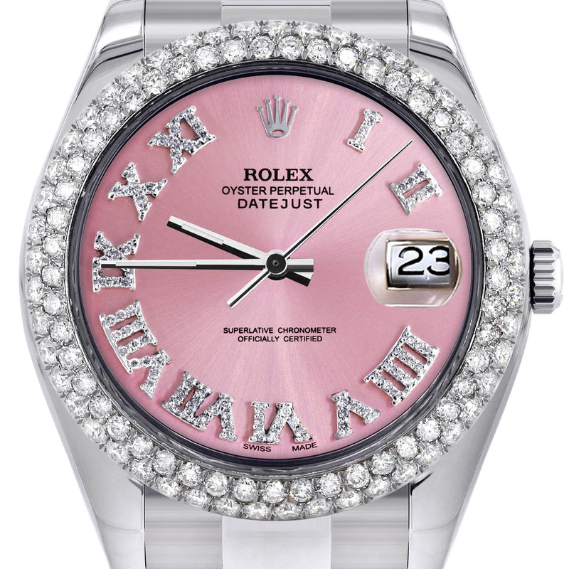 Womens Rolex Datejust II Watch | 41 MM | Pink Roman Numeral Dial | Two Row | Oyster Band