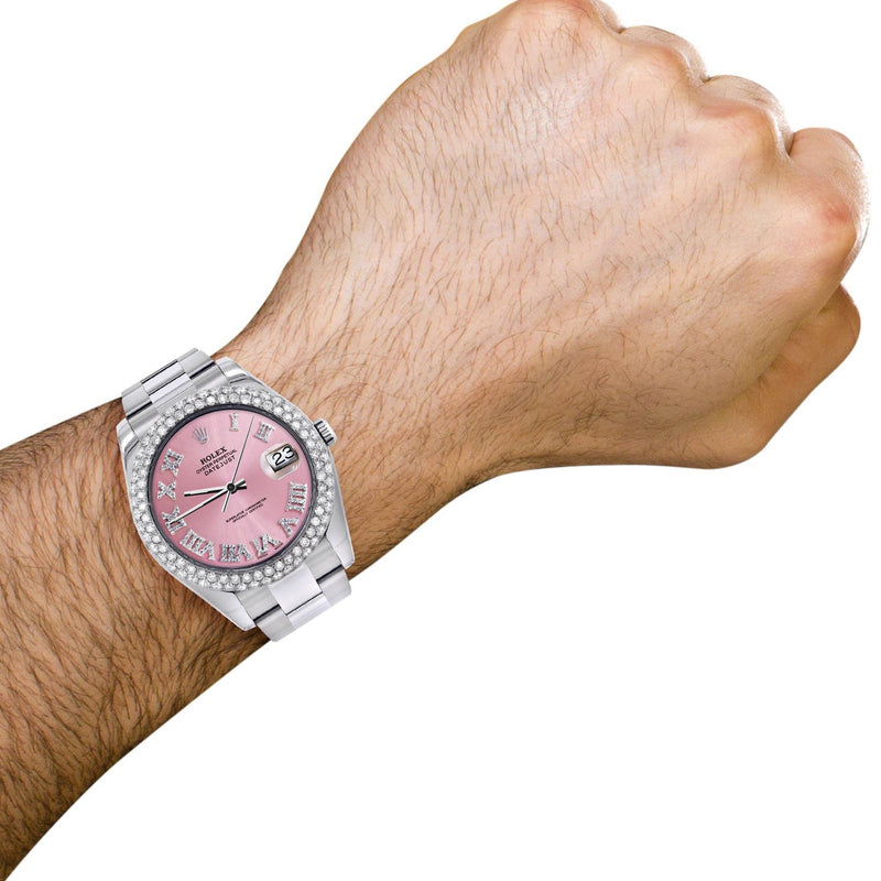 Rolex Datejust II Watch | 41 MM | Pink Roman Numeral Dial | Two Row | Oyster Band
