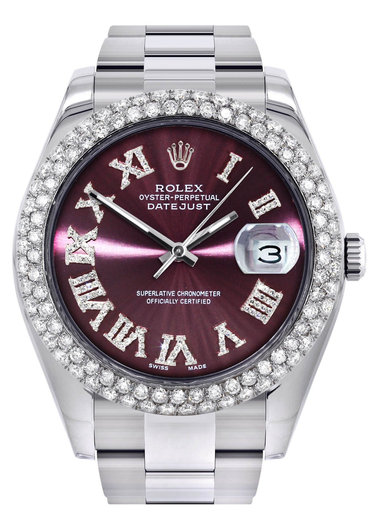 Womens Rolex Datejust II Watch | 41 MM | Purple Roman Numeral Dial | Two Row | Oyster Band